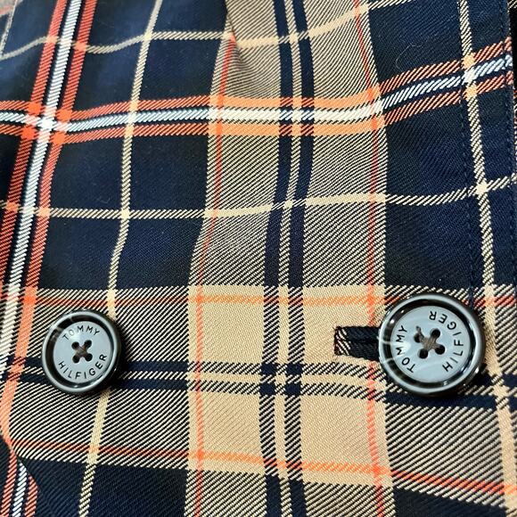 Tommy Hilfiger Plaid Jacket Size M Blazer Peacoat Double Breasted Lightweight - Picture 5 of 14